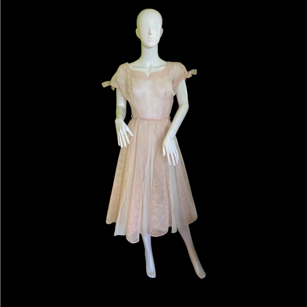 Sheer Pale Pink Vintage Dress sz Small